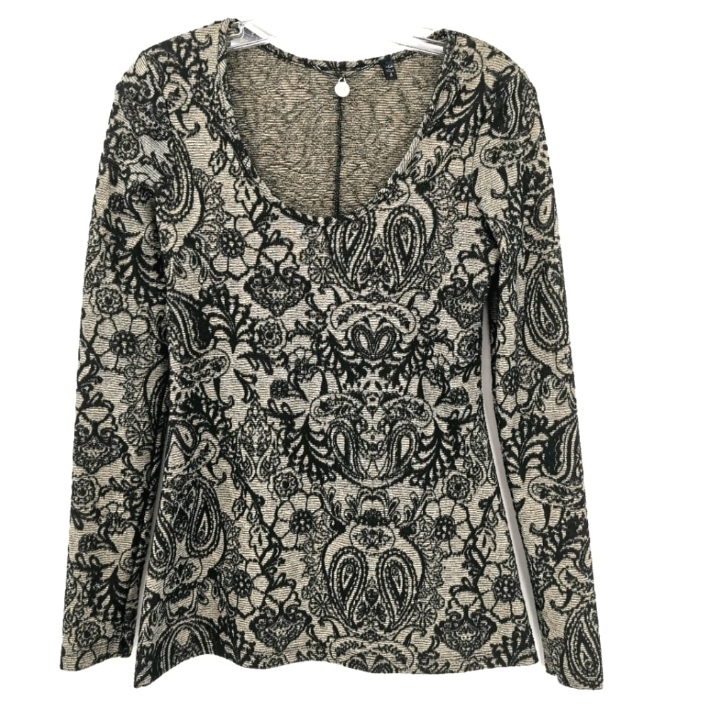 Buckle EUC Women's S Burnout Floral Paisley Blouse